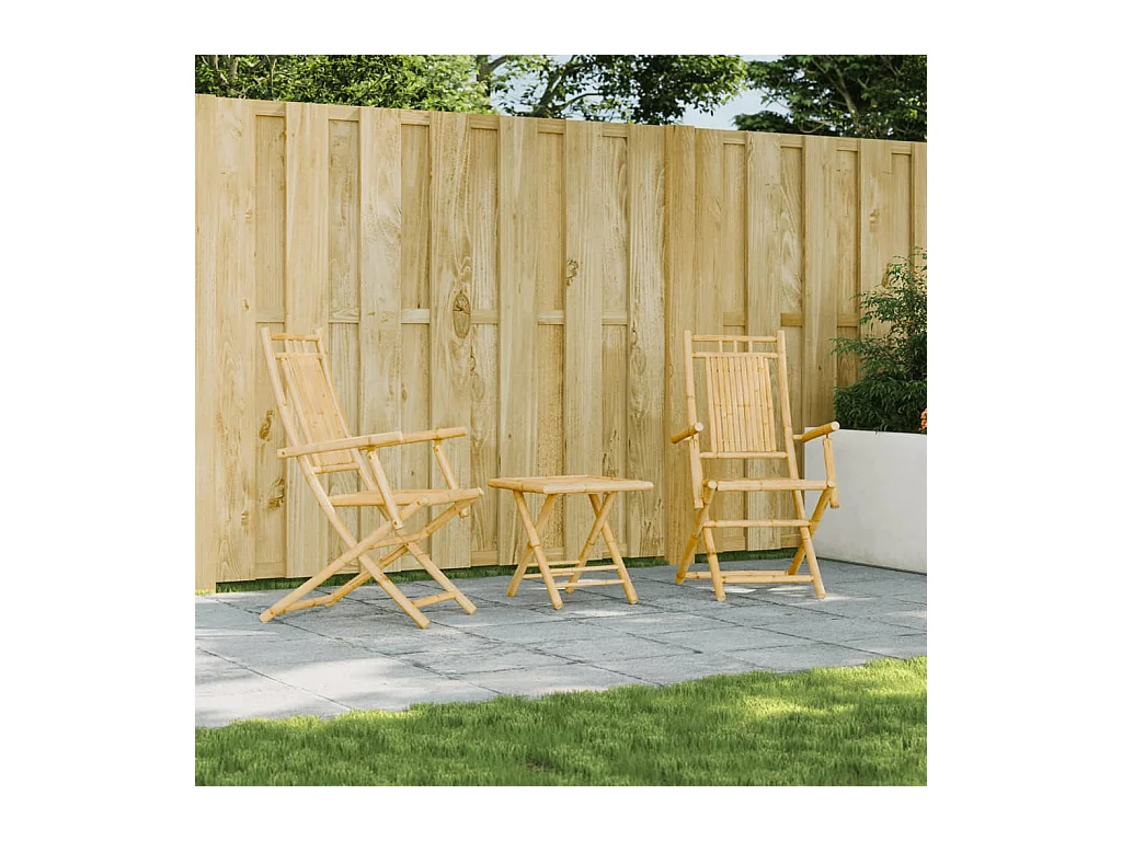 Chaises pliables de jardin lot de 2 53x66x99 cm bambou