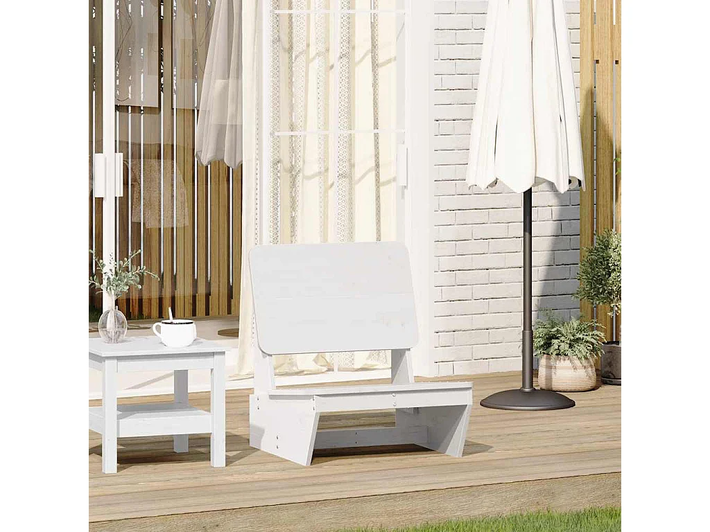 Sedia da giardino bianca 60x64x70,5 cm in legno massello di pino