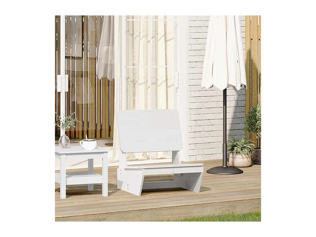 Chaise de jardin blanc 60x64x70,5 cm bois de pin massif