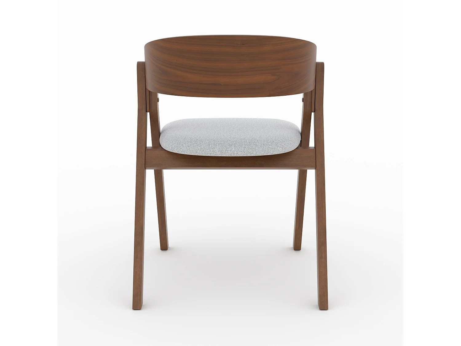 Chaise en bois d'hévéa et tissu gris clair - Héloïse