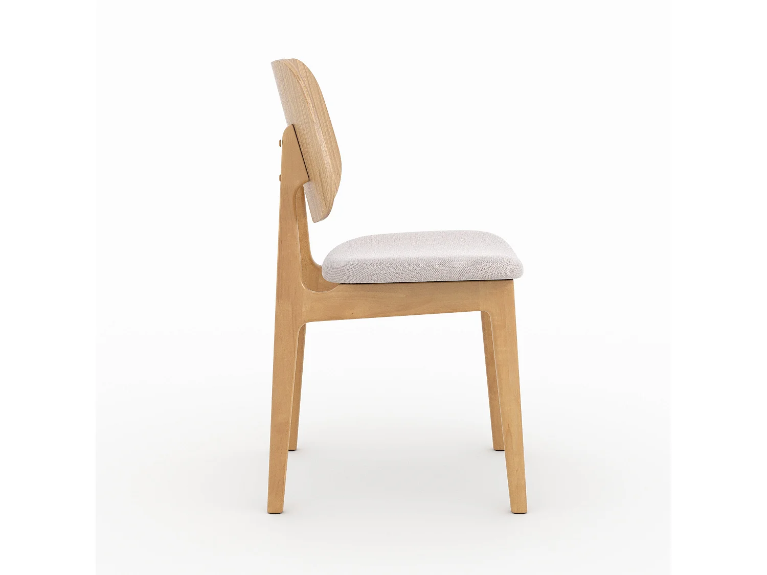 Lot de 2 chaises en bois clair et tissu beige - Clyde