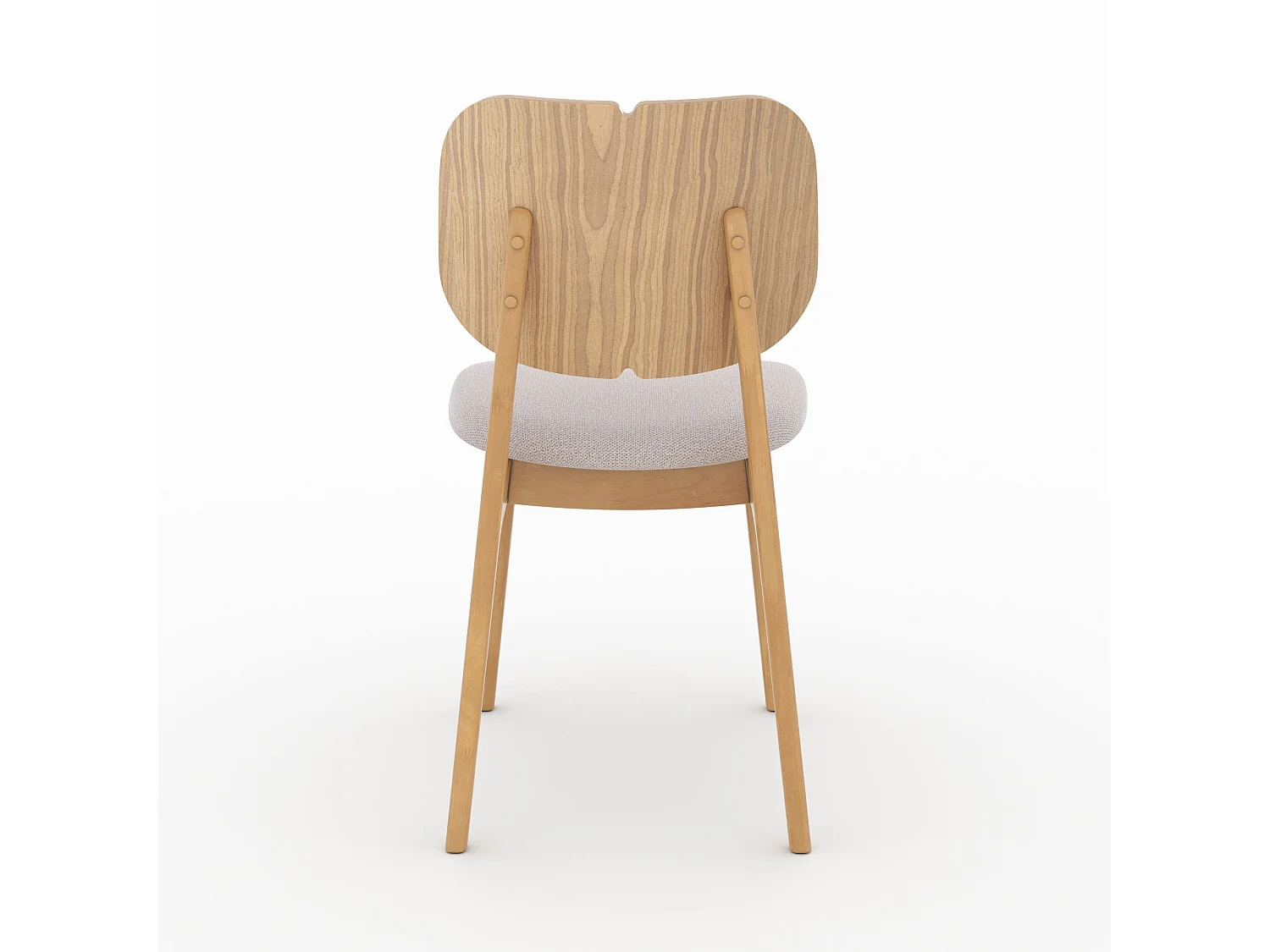 Lot de 2 chaises en bois clair et tissu beige - Clyde