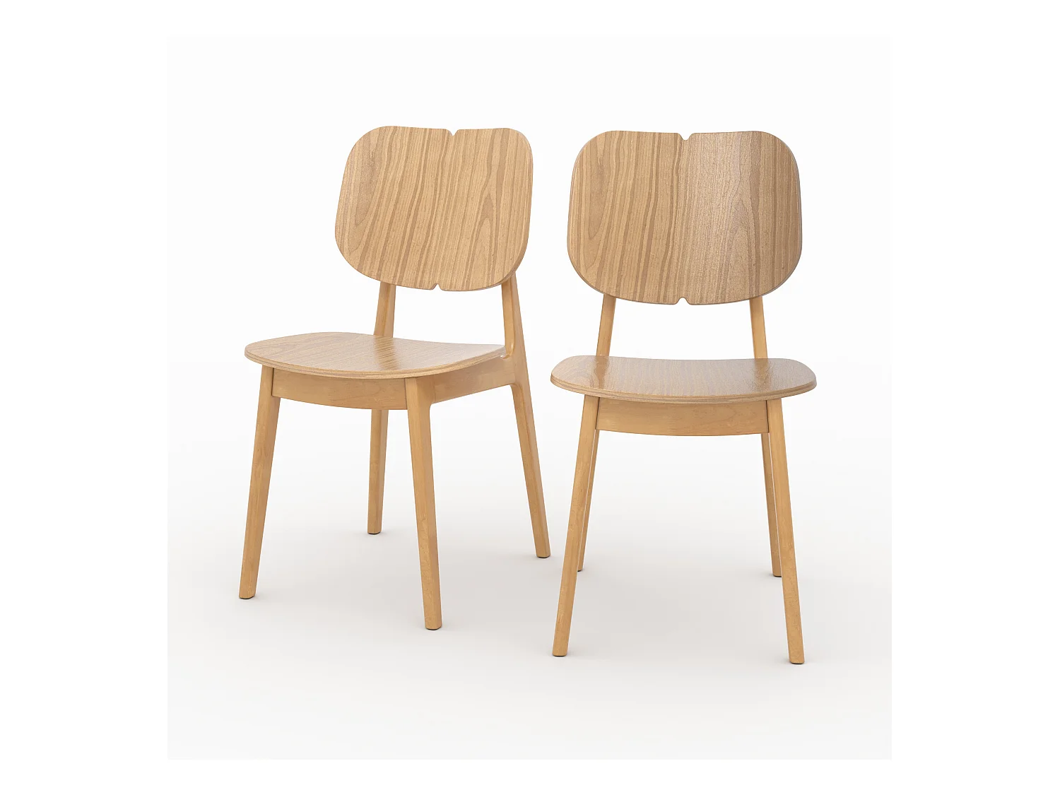 Lot de 2 chaises en bois clair - Clyde