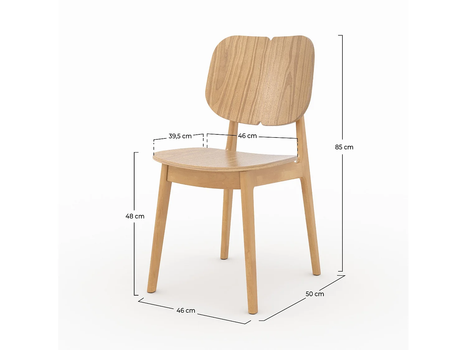 Lot de 2 chaises en bois clair - Clyde