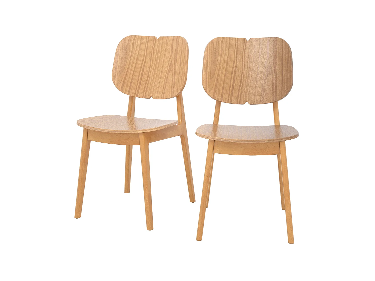 Lot de 2 chaises en bois clair - Clyde