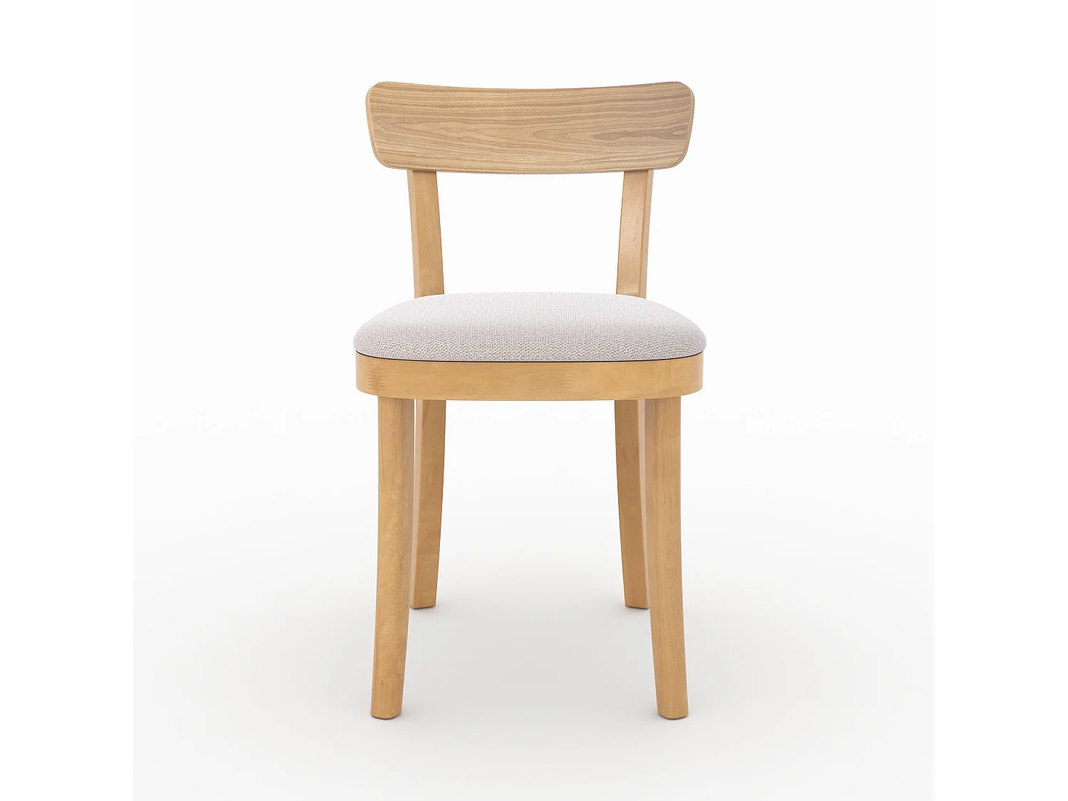 Lot de 2 chaises en bois et tissu beige - Keno