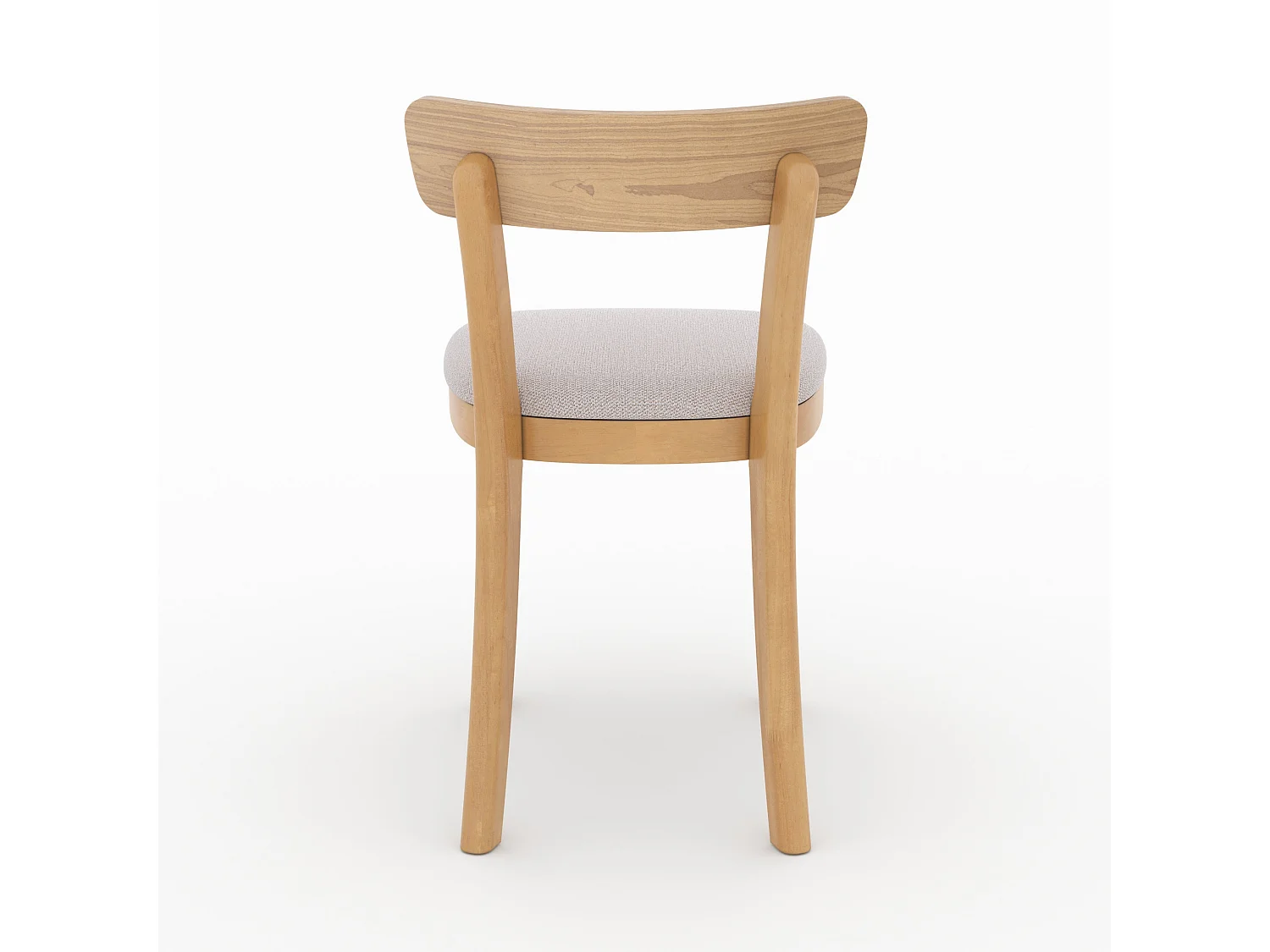 Lot de 2 chaises en bois et tissu beige - Keno