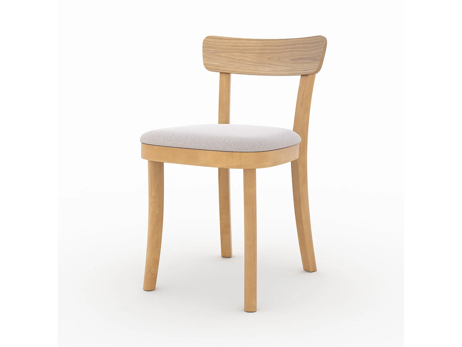 Lot de 2 chaises en bois et tissu beige - Keno