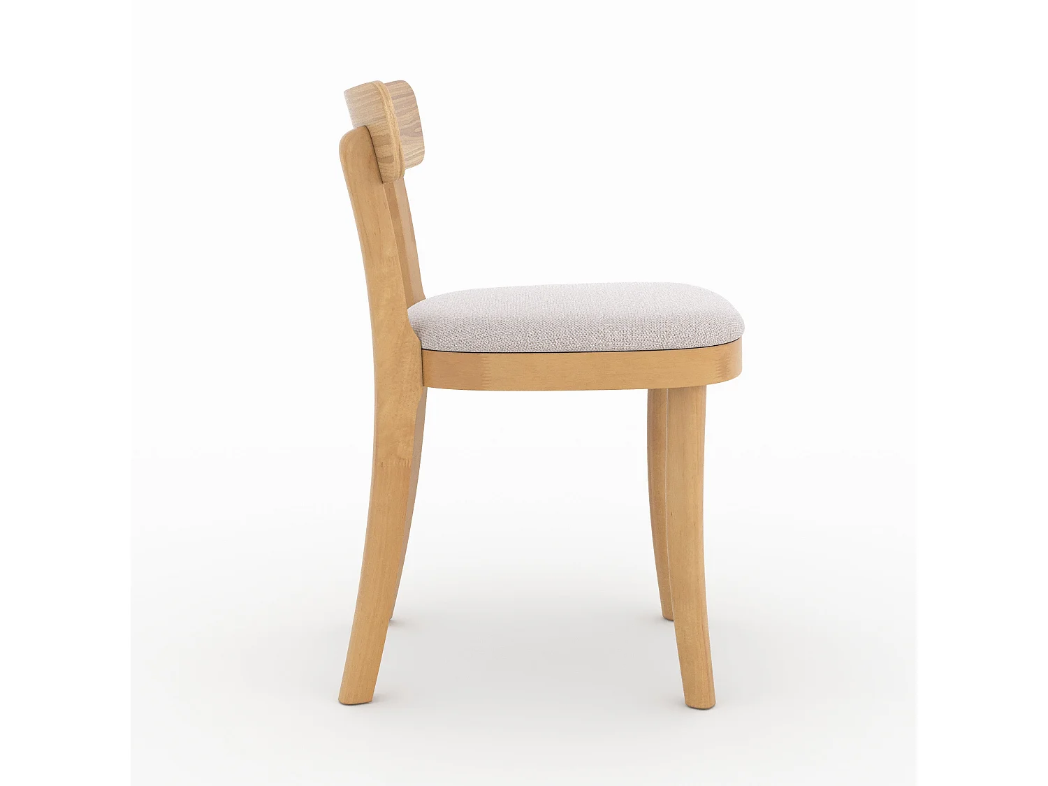 Lot de 2 chaises en bois et tissu beige - Keno
