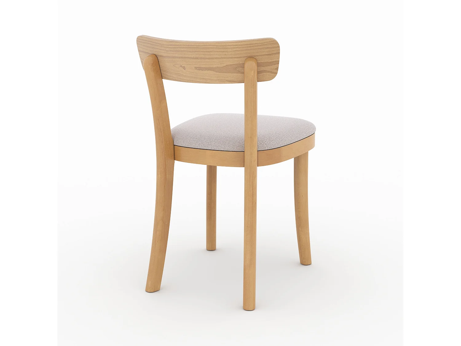 Lot de 2 chaises en bois et tissu beige - Keno