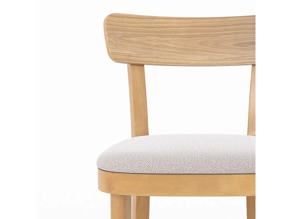 Lot de 2 chaises en bois et tissu beige - Keno