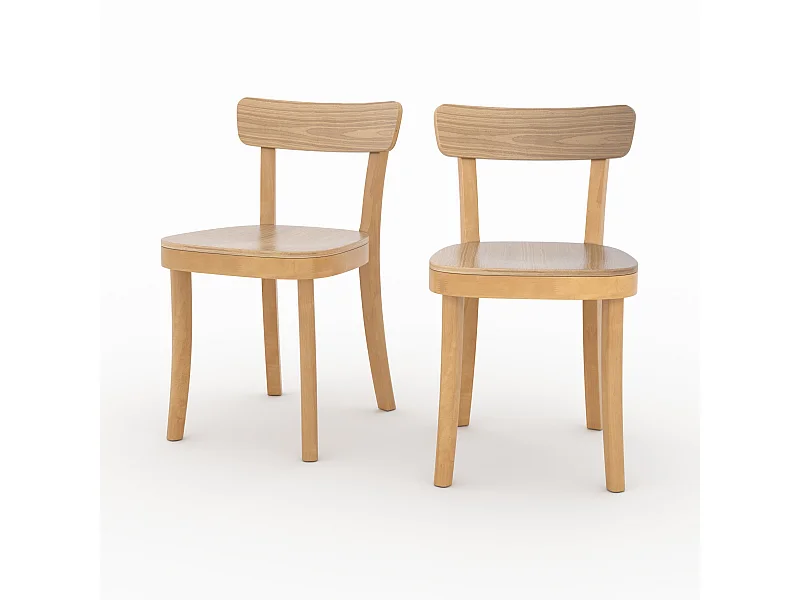 Set de 2 sillas de madera clara - Keno