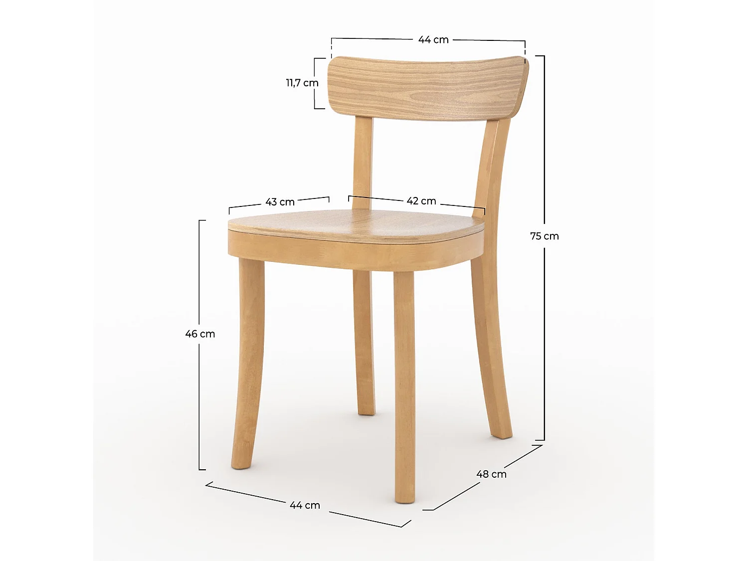 Lot de 2 chaises en bois clair - Keno