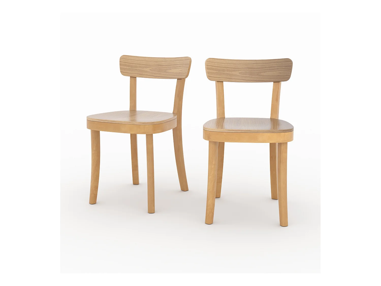 Lot de 2 chaises en bois clair - Keno