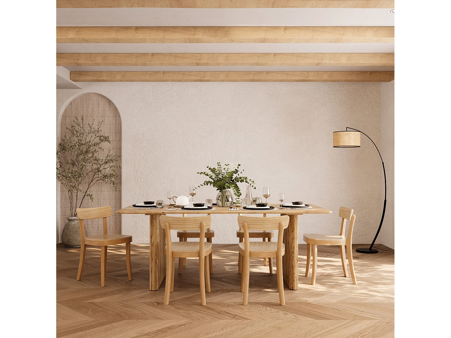 Set di 2 sedie da bar in legno chiaro - Keno