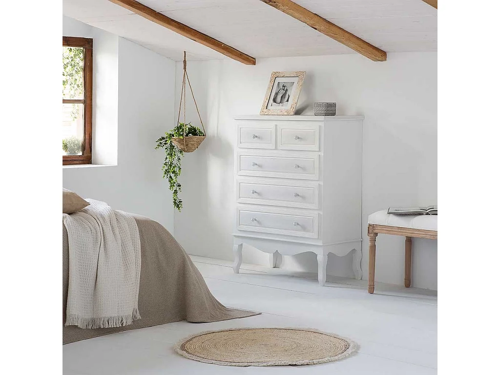 Commode en bois blanche 80x40x105