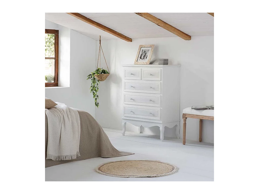 Commode en bois blanche 80x40x105