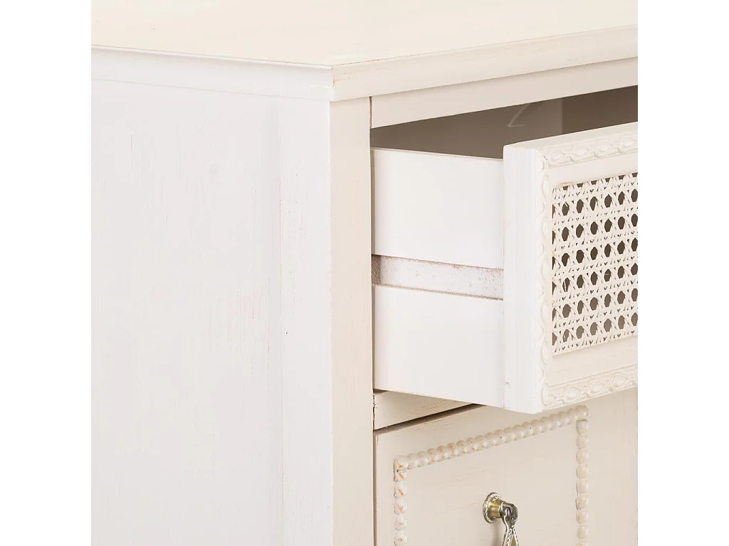 Sinfonier de madera beig 6 cajones 56x36x119h cm