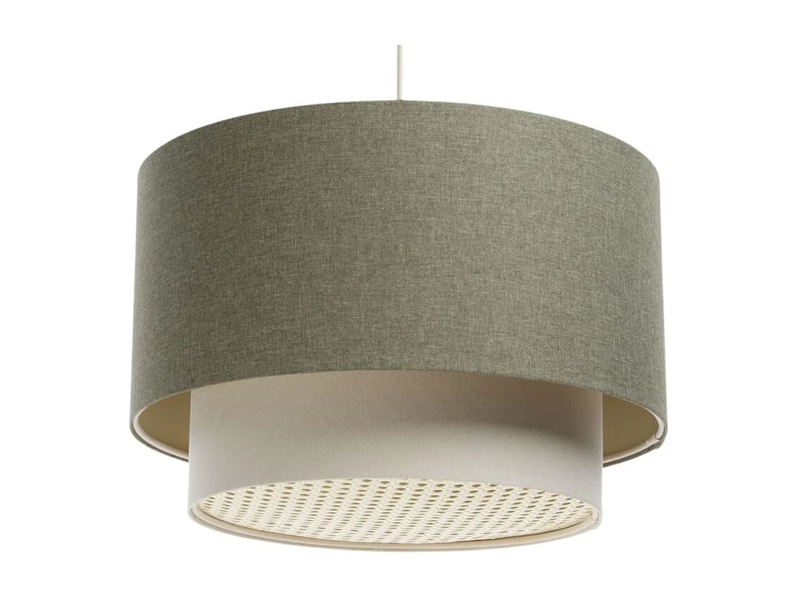 Lampa wisząca ERUTAN DOUBLE RATTAN 40 zielona/kremowa