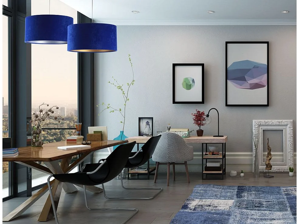 Lampa wisząca HOME 50 niebieska/srebrna