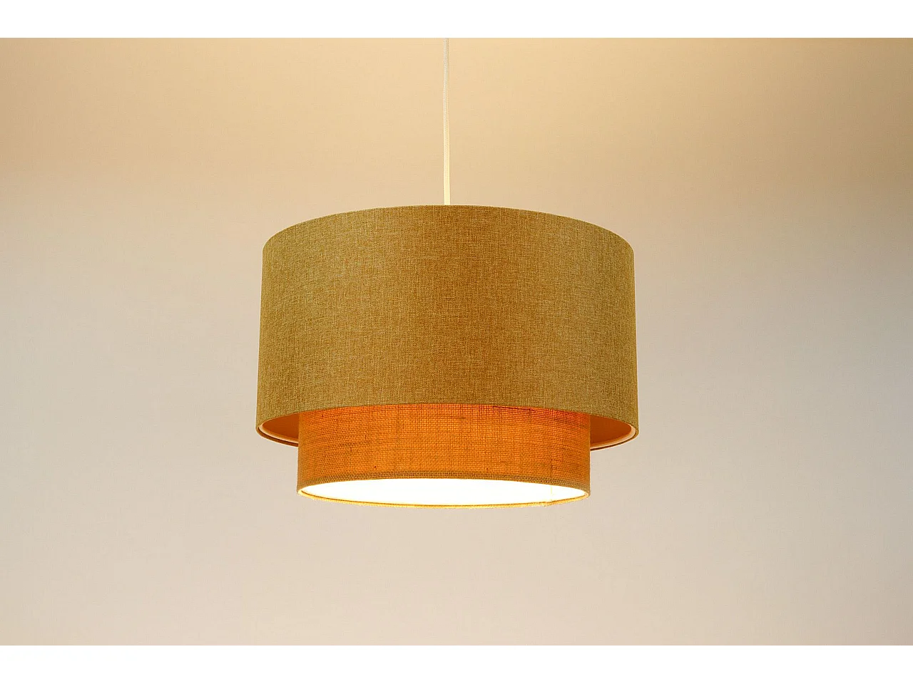 Lampa wisząca ERUTAN DOUBLE 50 żółta/beżowa