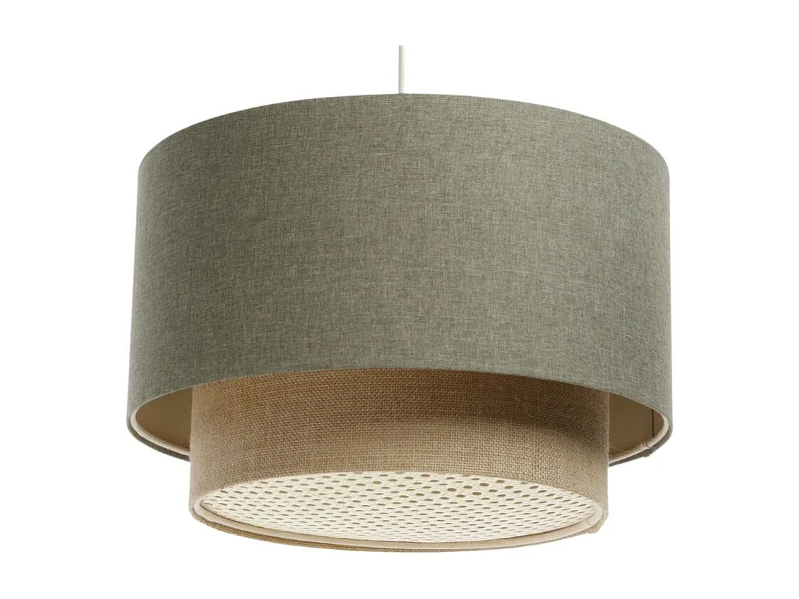 Lampa wisząca ERUTAN DOUBLE RATTAN 40 zielona/beżowa