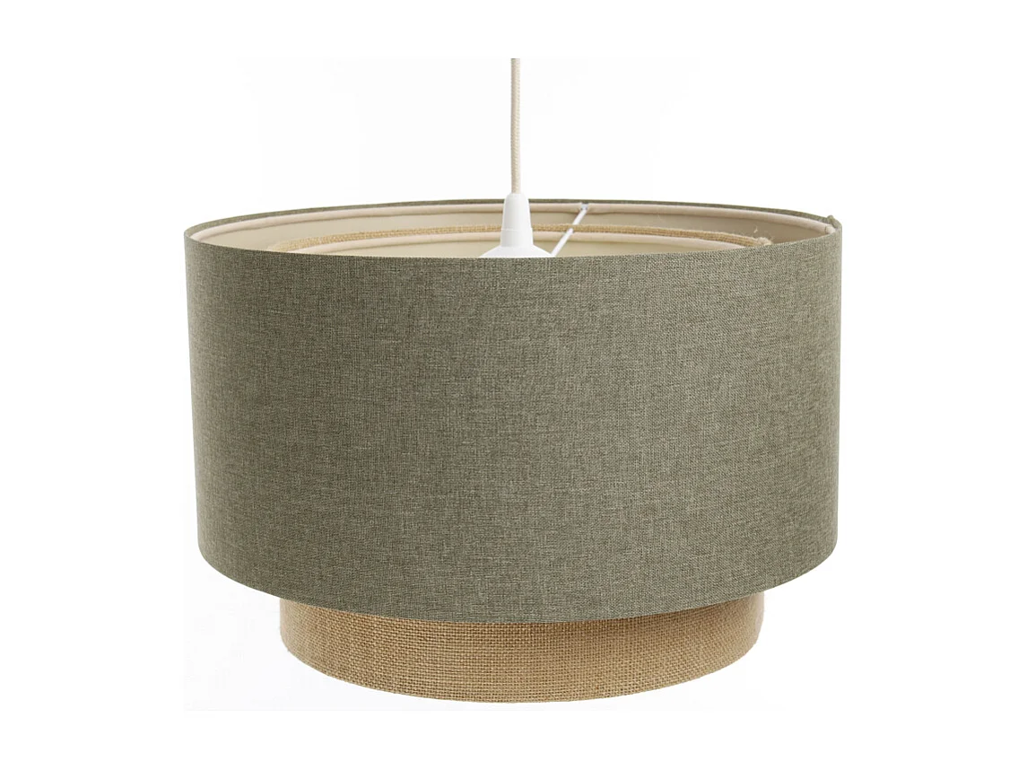 Lampa wisząca ERUTAN DOUBLE RATTAN 40 zielona/beżowa