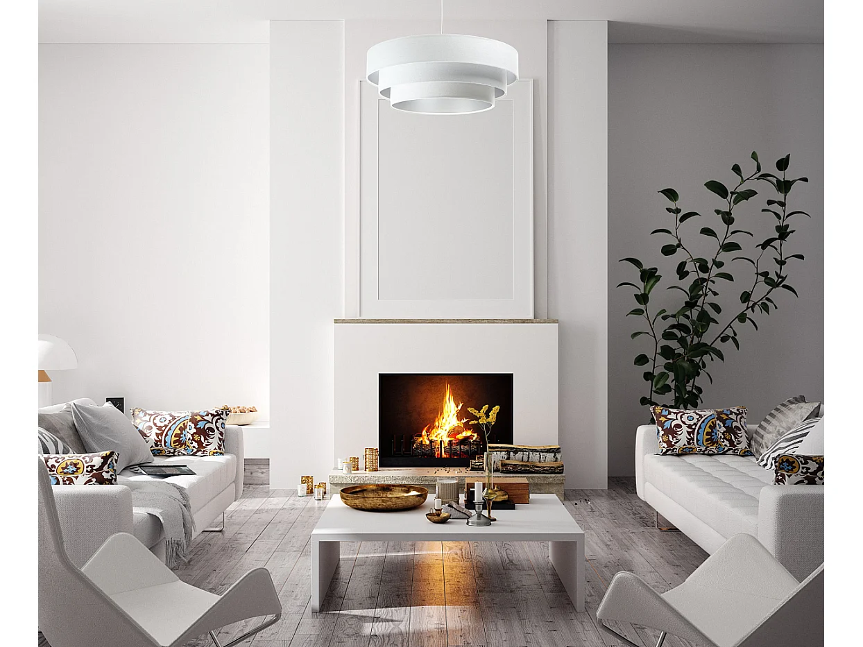 Lampa wisząca TRIO biała/srebrna