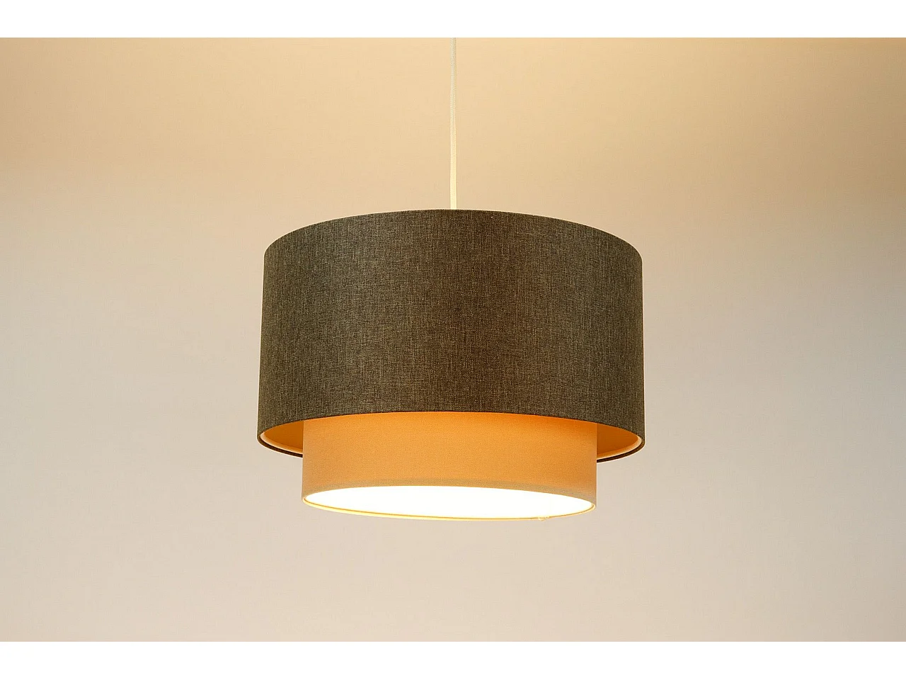 Lampa wisząca ERUTAN DOUBLE 40 szara/kremowa