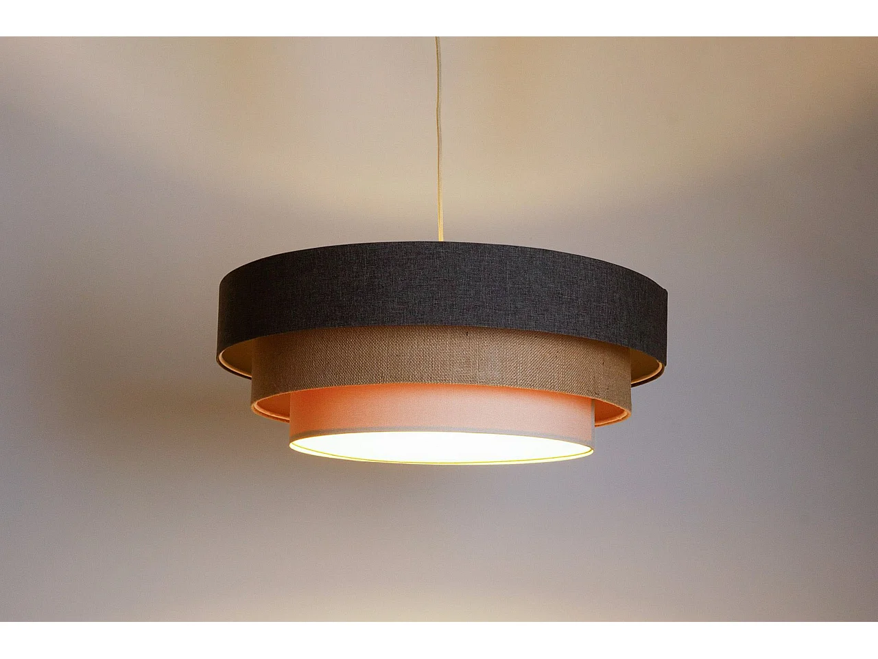 Lampa wisząca ERUTAN TRIPLE szara/beżowa/kremowa