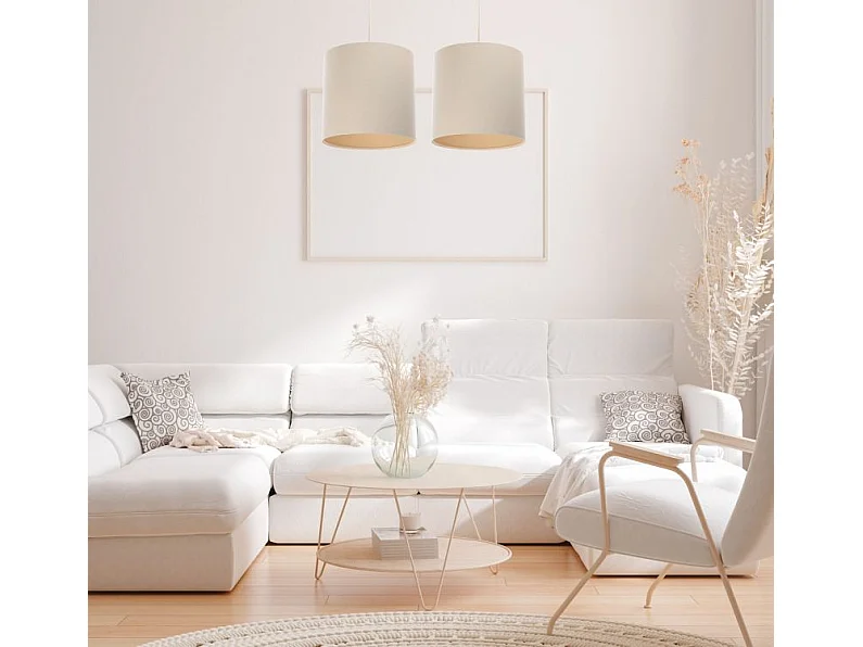 Lampa wisząca BOHO LEN TUBA 40 kremowa