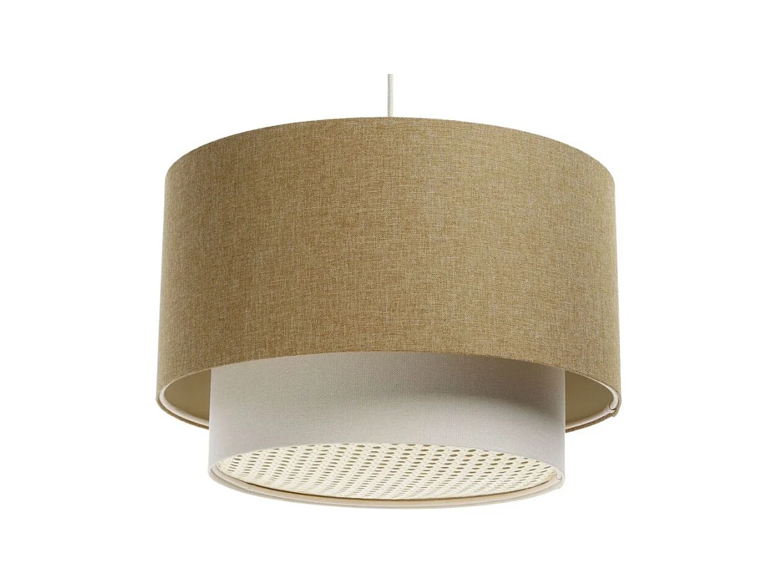 Suspension Duo avec diffuseur en rotin