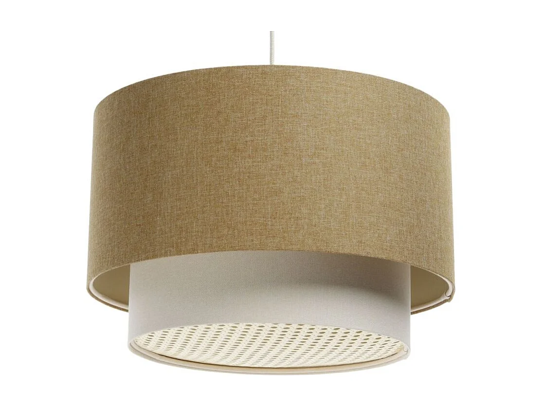 Lampa wisząca ERUTAN DOUBLE RATTAN 60 żółta/kremowa