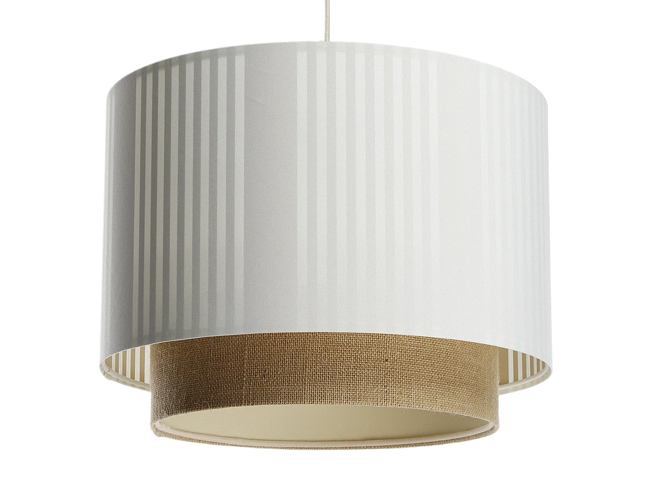 Lampa wisząca DUO LAMI LINE 40 biała/jutowa