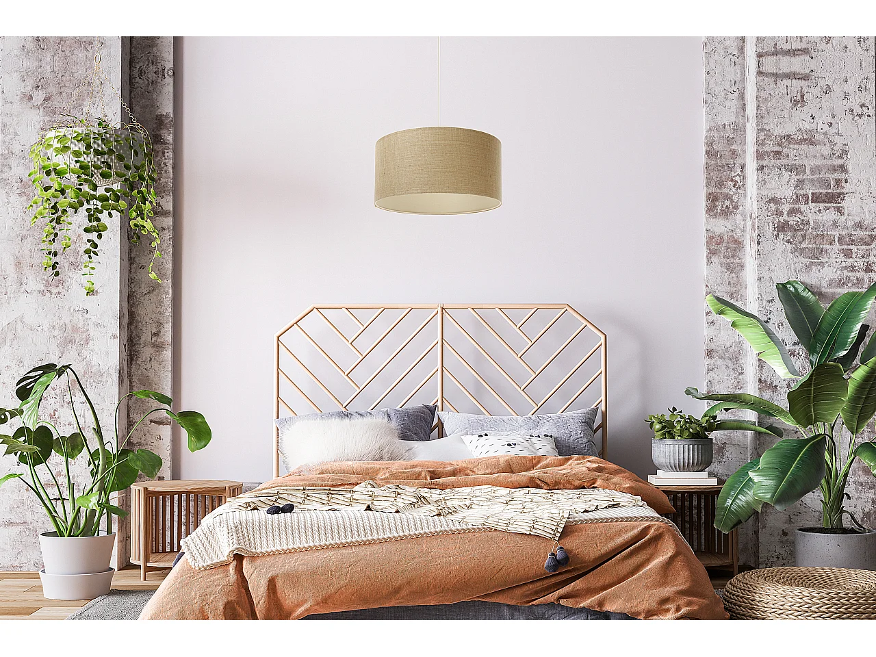 Lampa wisząca BOHO JUTA 50 beżowa