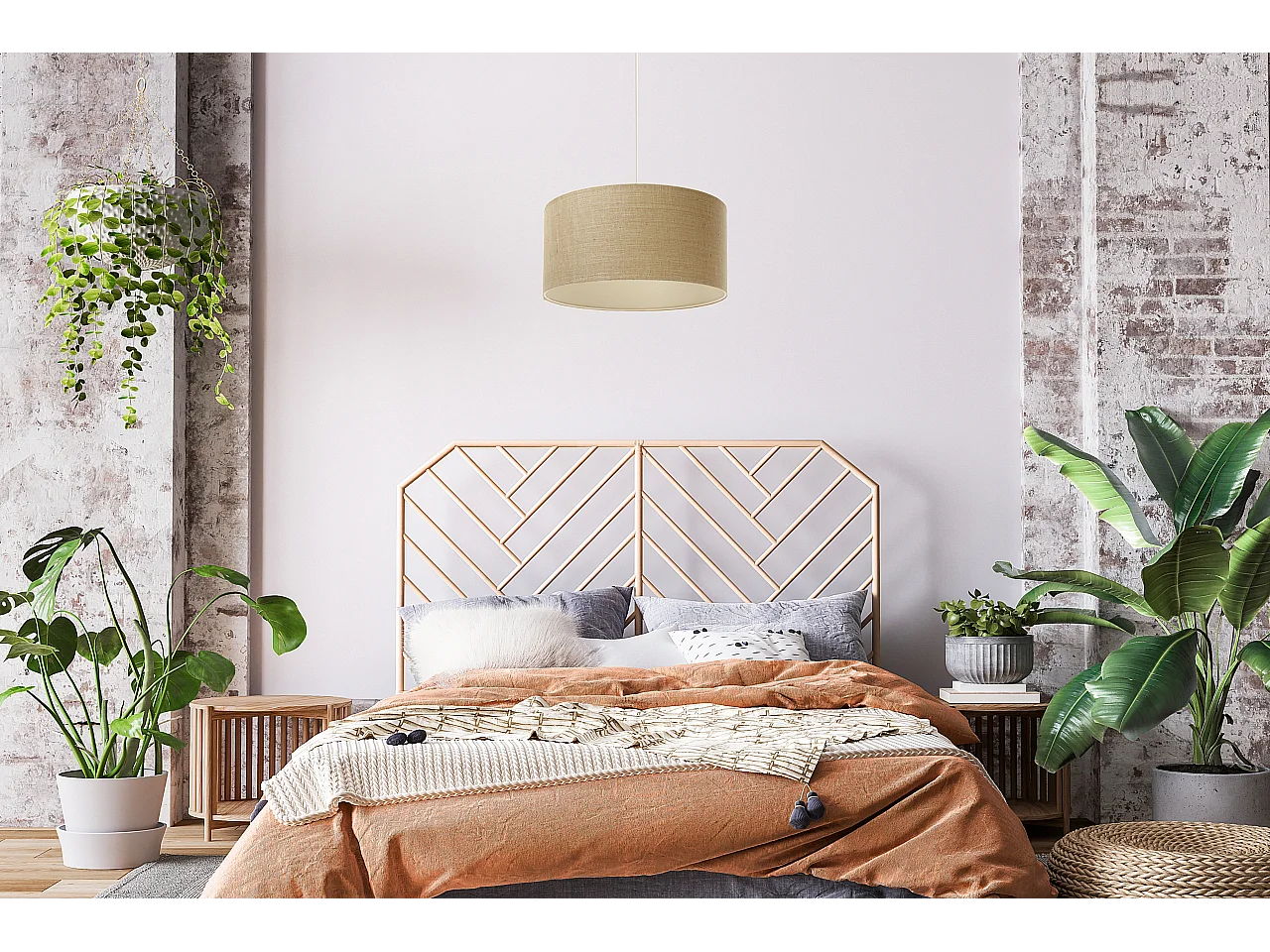 Lampa wisząca BOHO JUTA 50 beżowa