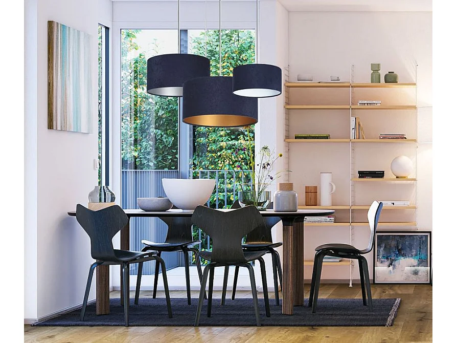 Lampa wisząca HOME 30 granatowa/złota