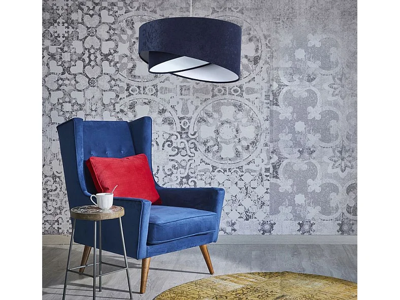 Lampa wisząca GEMSTONE granatowa/biała