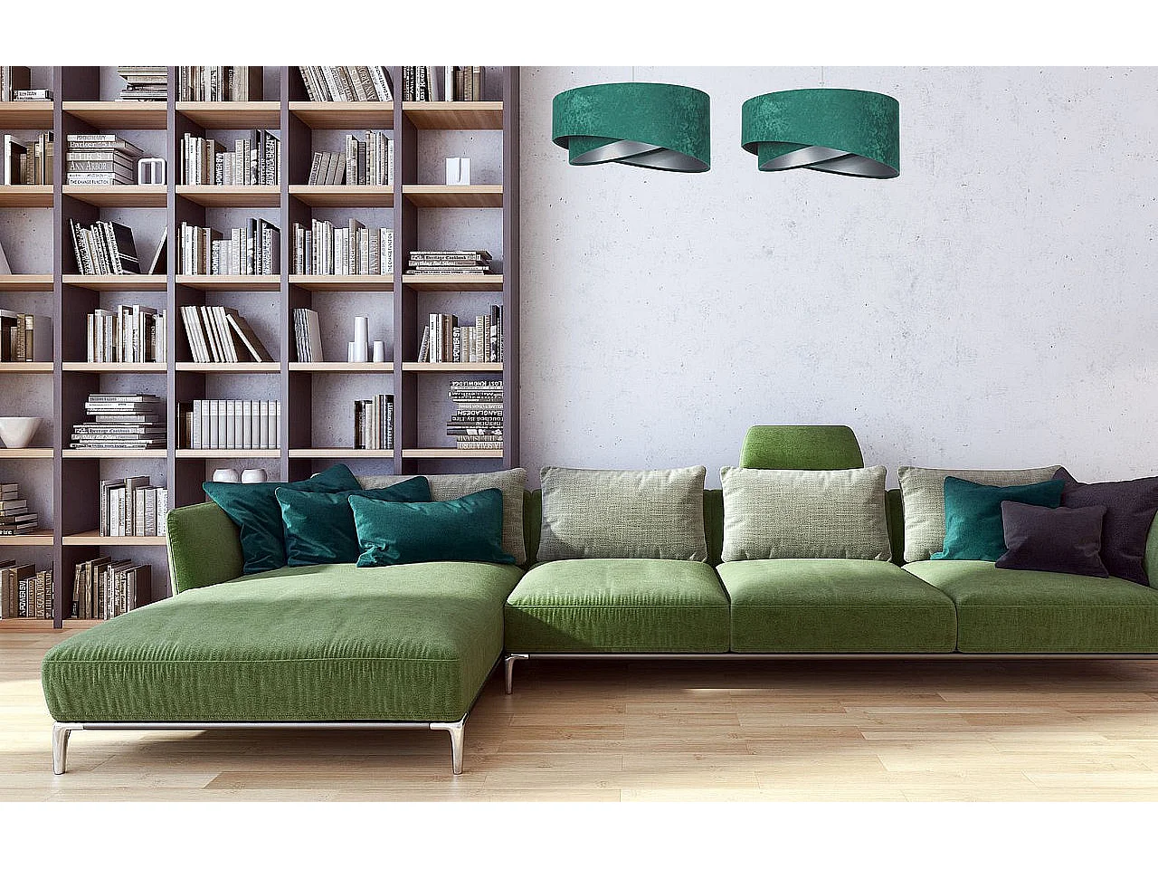 Lampa wisząca GEMSTONE zielona/srebrna