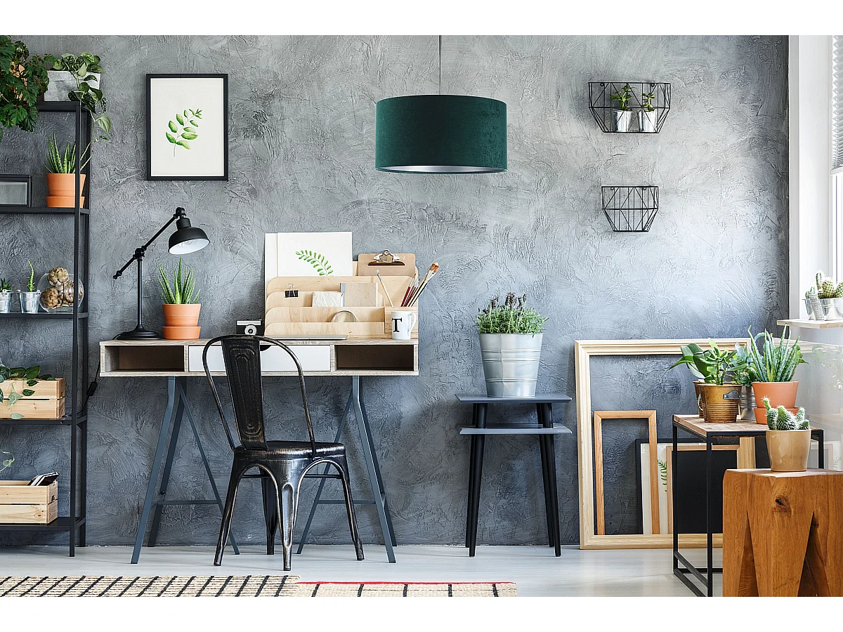 Lampa wisząca HOME 40 zielona/srebrna