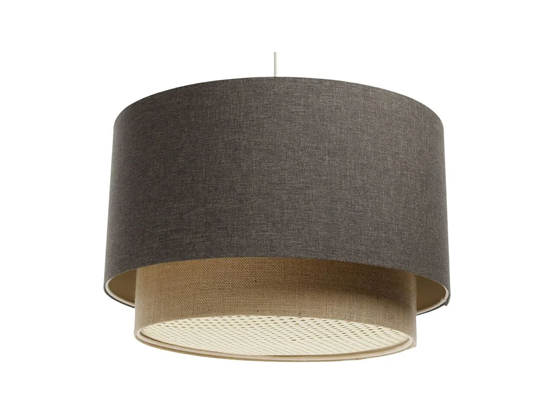 Suspension Duo avec diffuseur en rotin
