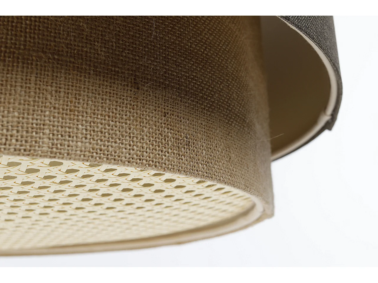 Lampa wisząca ERUTAN DOUBLE RATTAN 50 szara/beżowa