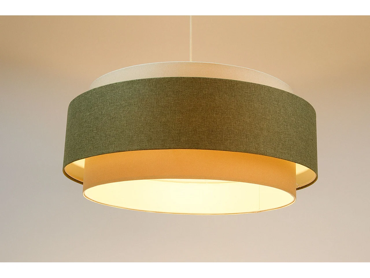 Lampa wisząca ERUTAN DUDU kremowa/zielona