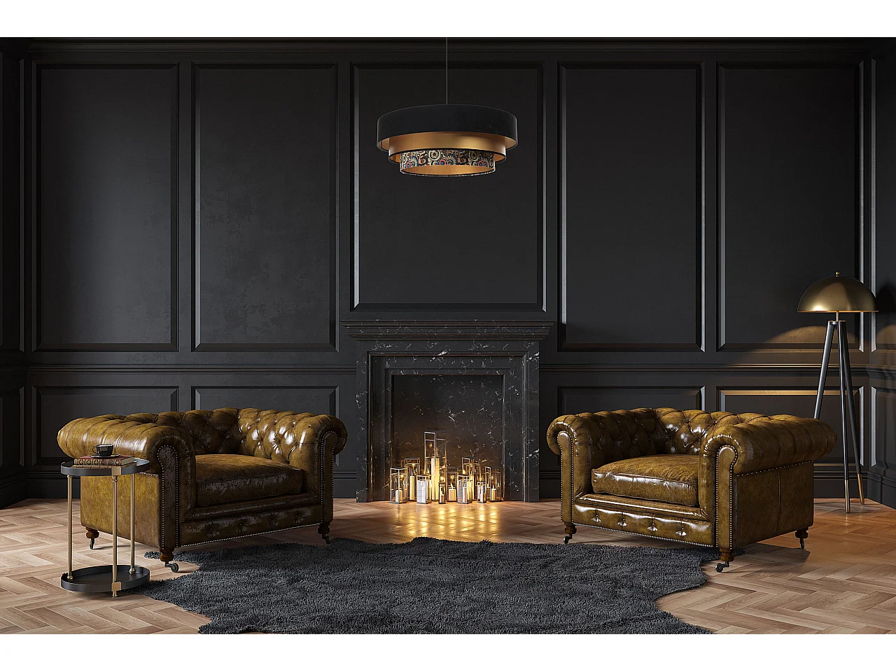 Lampa wisząca TRIO MIX czarna/złota/wielokolorowa