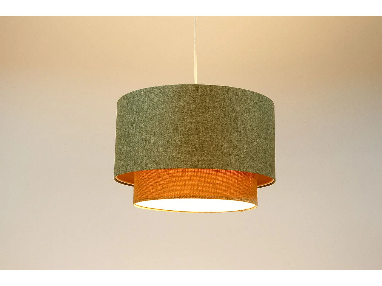 Lampa wisząca ERUTAN DOUBLE 50 zielona/beżowa