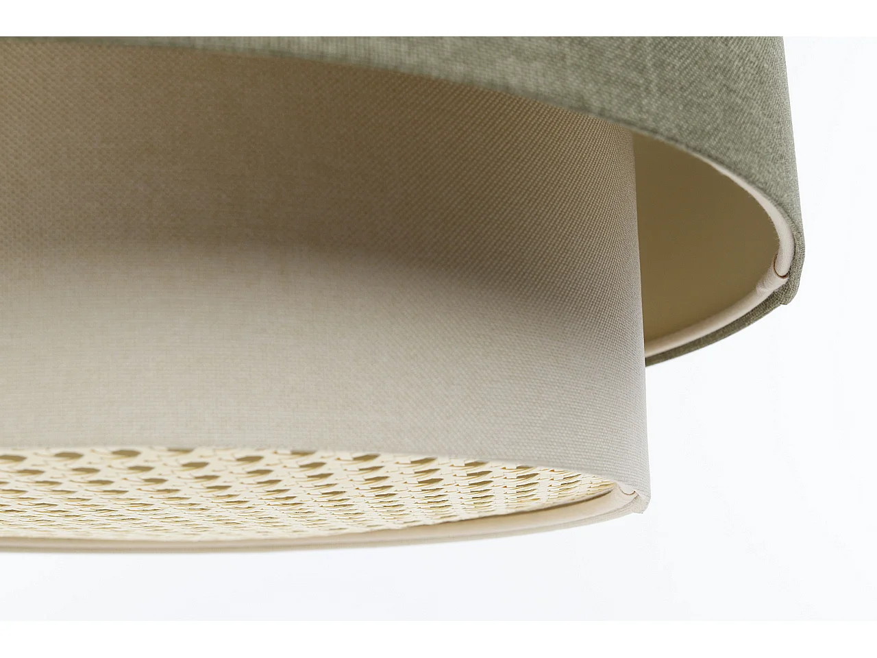 Suspension Duo avec diffuseur en rotin