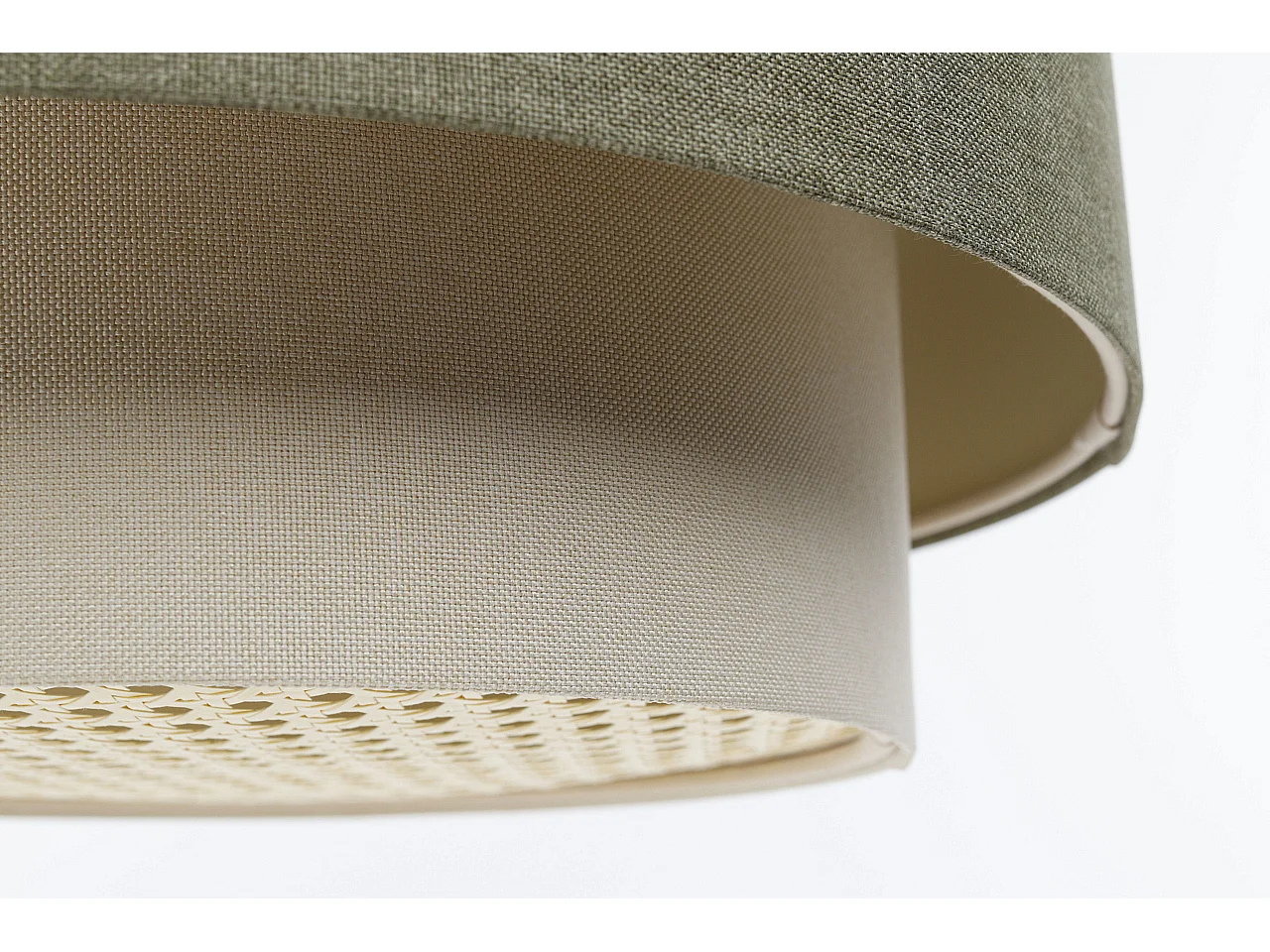 Lampa wisząca ERUTAN DOUBLE RATTAN 50 zielona/kremowa