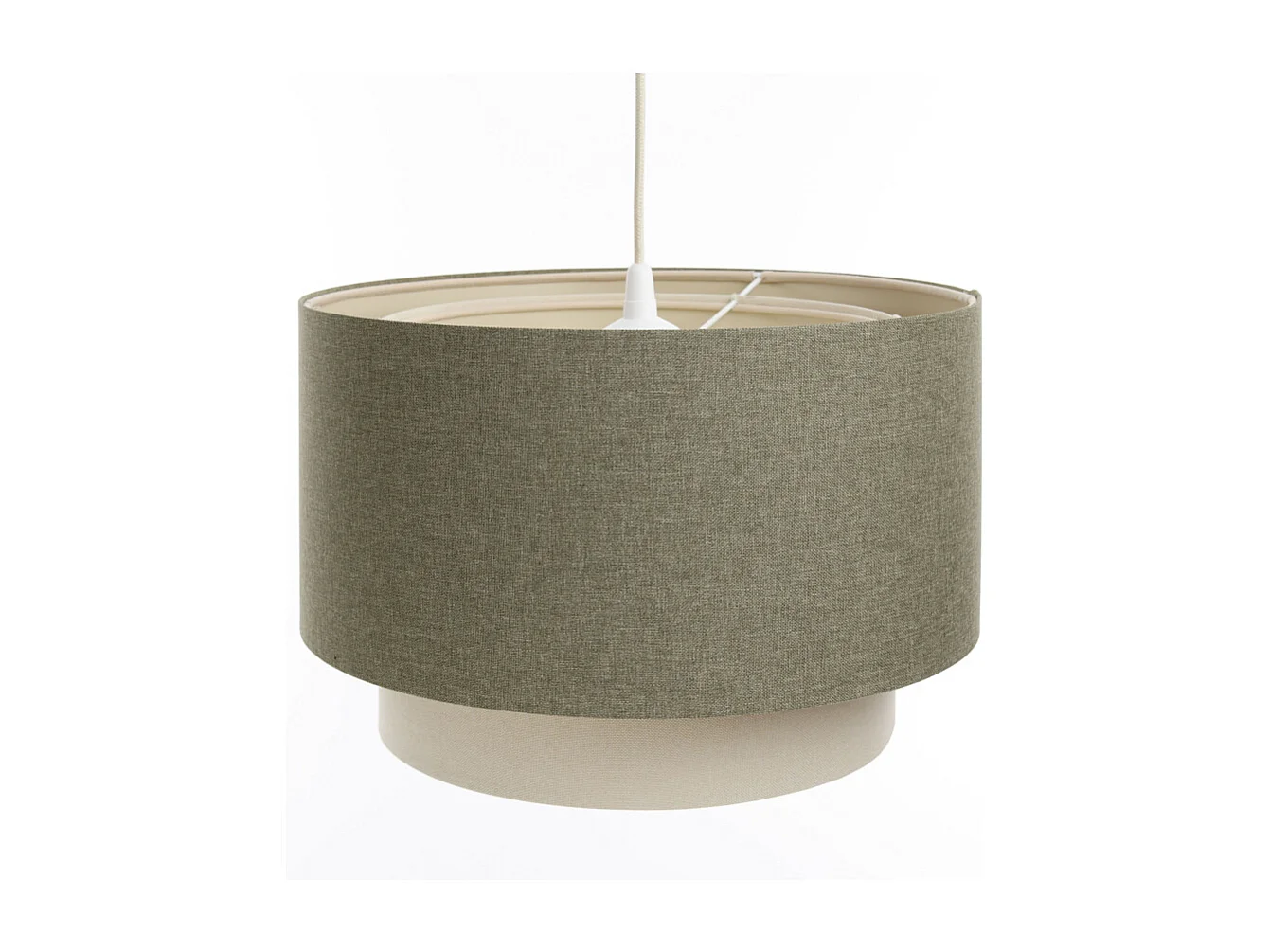 Lampa wisząca ERUTAN DOUBLE RATTAN 50 zielona/kremowa