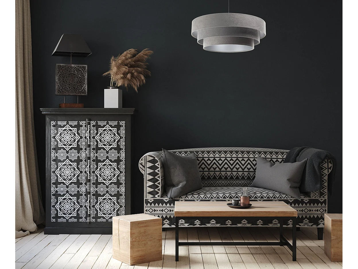 Lampa wisząca TRIO szara/srebrna