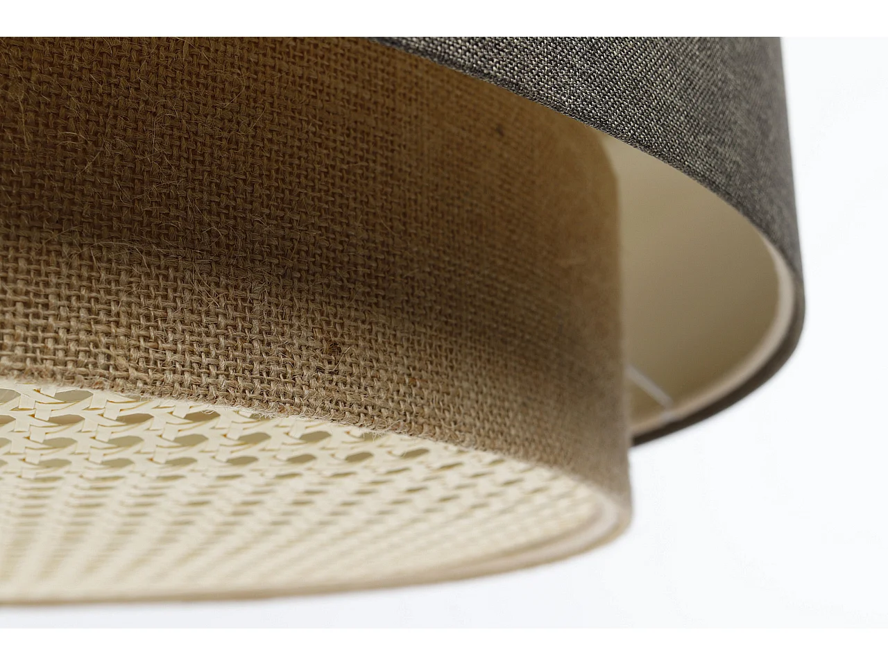 Lampa wisząca ERUTAN DUDU RATTAN kremowa/szara/beżowa